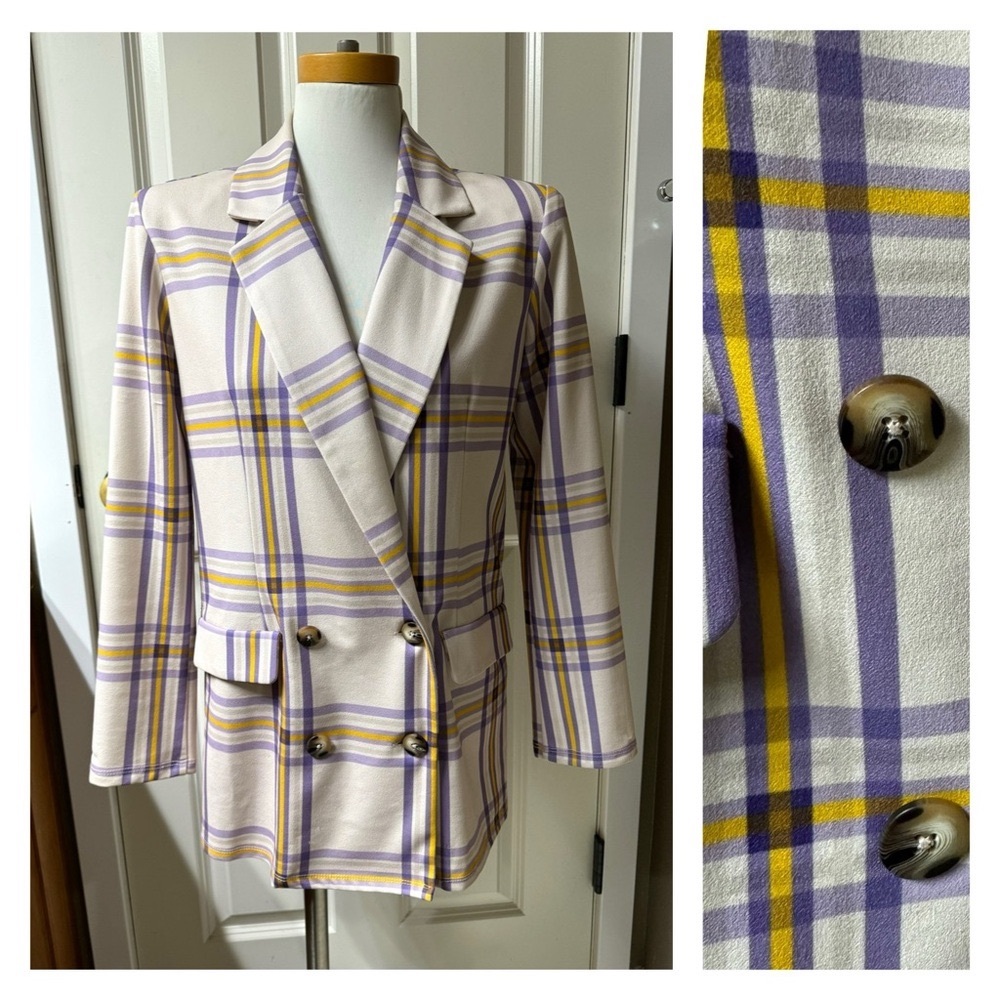 ASOS Plaid Double Breasted Blazer